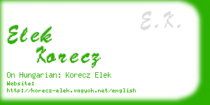 elek korecz business card